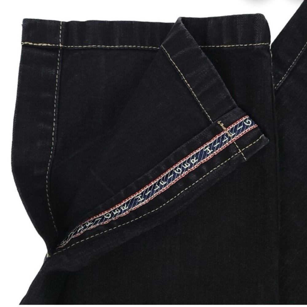 Vintage Tommy Hilfiger Capri Denim Womens Size 8 Side Slit Leg Black Y2K NWOT - Picture 6 of 9